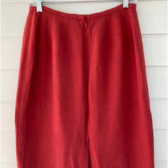 Dana Buchman Red Silk Blend Lined Zippered Pencil Skirt Sz 10 - Picture 2 of 5